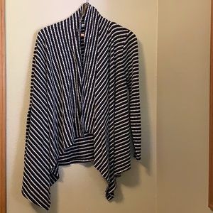 Lily White Black and White asymmetrical cardigan